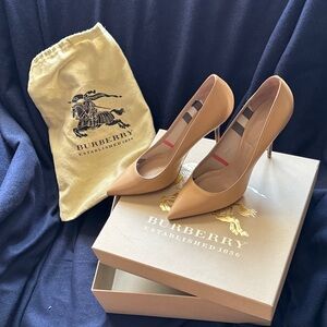 Burberry Camel Leather Pointed Heels